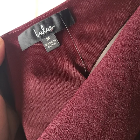 Lulus Burgundy One-Shoulder Cutout Asymmetrical Dress Size Medium - Picture 9 of 12